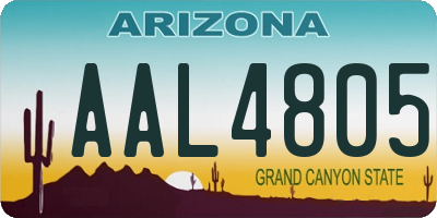 AZ license plate AAL4805