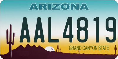 AZ license plate AAL4819