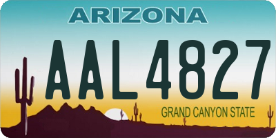 AZ license plate AAL4827