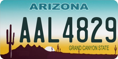 AZ license plate AAL4829