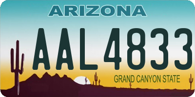 AZ license plate AAL4833