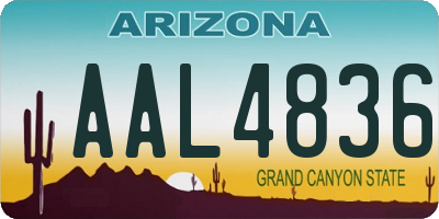 AZ license plate AAL4836