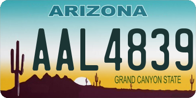 AZ license plate AAL4839