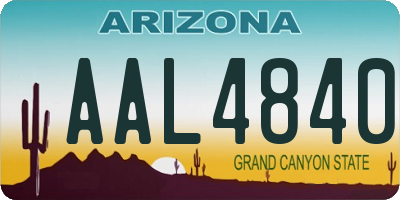 AZ license plate AAL4840