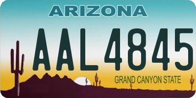 AZ license plate AAL4845