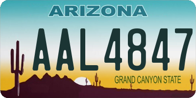 AZ license plate AAL4847