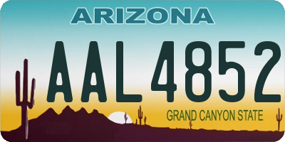 AZ license plate AAL4852