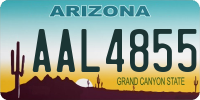 AZ license plate AAL4855