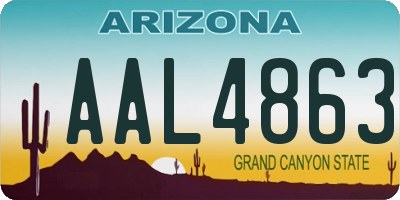 AZ license plate AAL4863