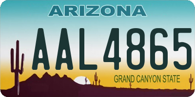 AZ license plate AAL4865