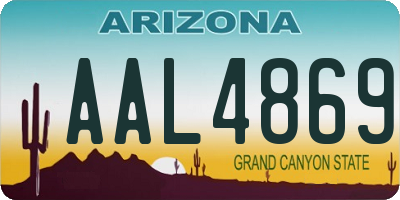 AZ license plate AAL4869