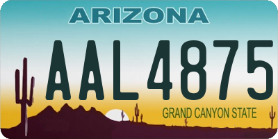 AZ license plate AAL4875