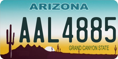 AZ license plate AAL4885