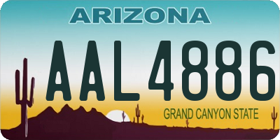 AZ license plate AAL4886