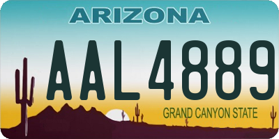 AZ license plate AAL4889