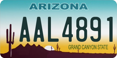 AZ license plate AAL4891