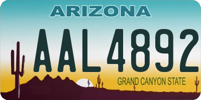 AZ license plate AAL4892