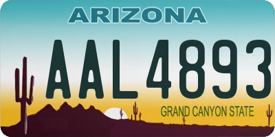 AZ license plate AAL4893
