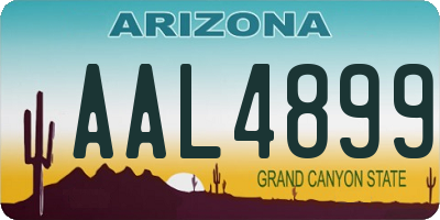 AZ license plate AAL4899