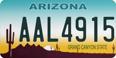 AZ license plate AAL4915