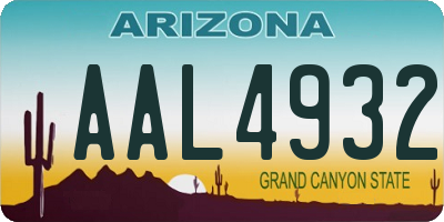 AZ license plate AAL4932