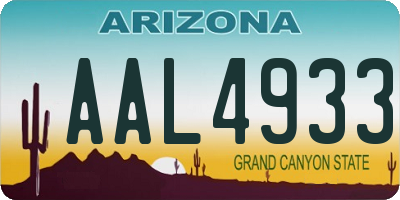 AZ license plate AAL4933