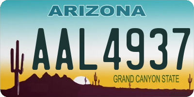 AZ license plate AAL4937