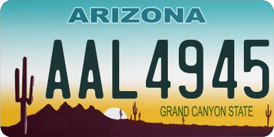 AZ license plate AAL4945