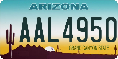 AZ license plate AAL4950