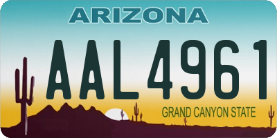AZ license plate AAL4961