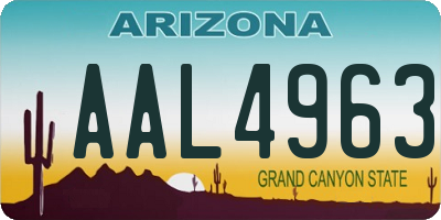 AZ license plate AAL4963