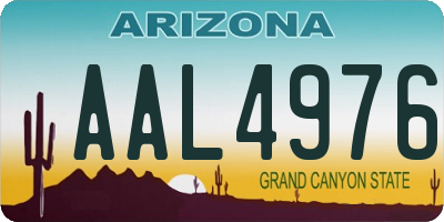 AZ license plate AAL4976