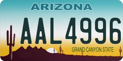 AZ license plate AAL4996