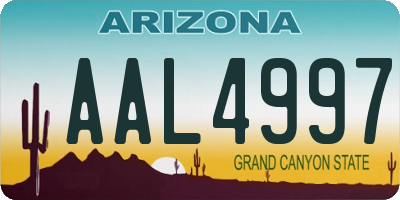 AZ license plate AAL4997