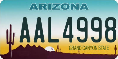 AZ license plate AAL4998