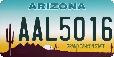 AZ license plate AAL5016