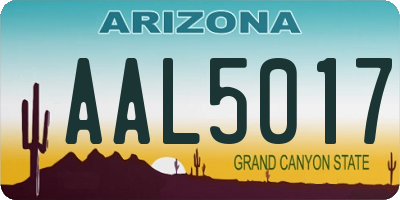 AZ license plate AAL5017