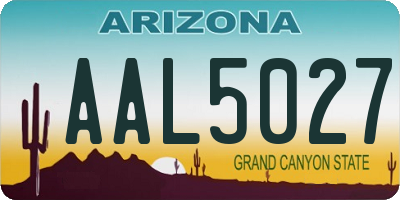 AZ license plate AAL5027