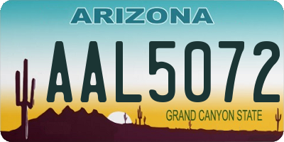 AZ license plate AAL5072