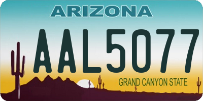 AZ license plate AAL5077