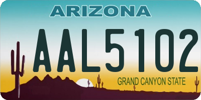 AZ license plate AAL5102