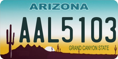 AZ license plate AAL5103