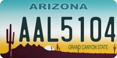 AZ license plate AAL5104