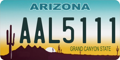 AZ license plate AAL5111