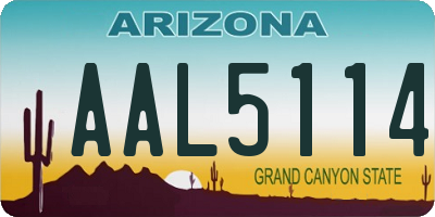 AZ license plate AAL5114
