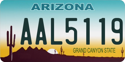 AZ license plate AAL5119