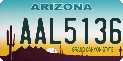 AZ license plate AAL5136