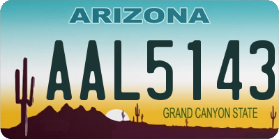 AZ license plate AAL5143