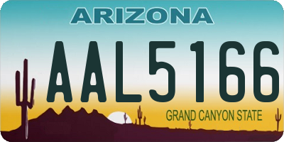 AZ license plate AAL5166