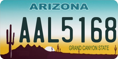 AZ license plate AAL5168
